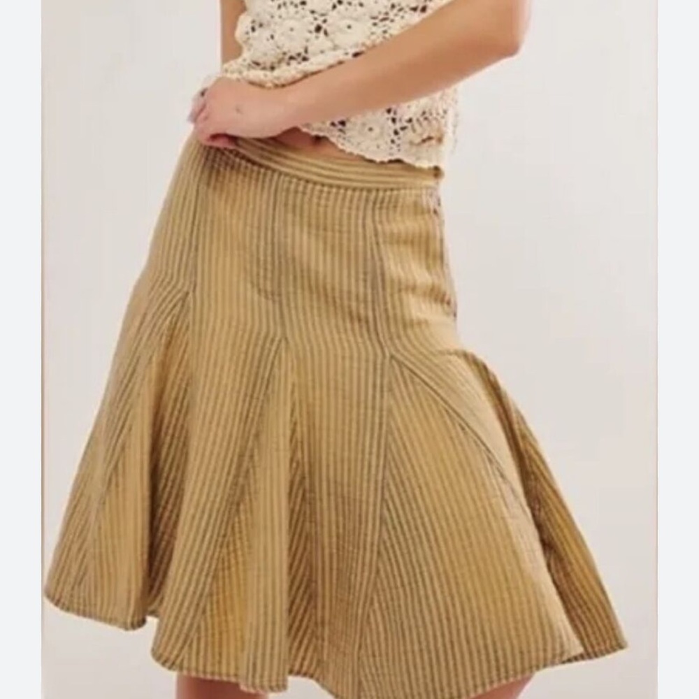 FREE PEOPLE CANDACE LINEN BLEND SKIRT MEDIUM